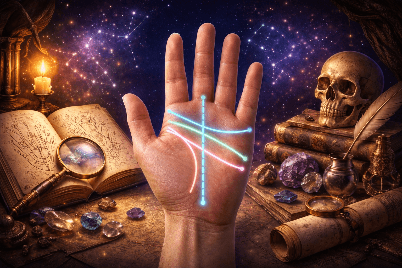 ภาพหน้าปอบทความ หลักการดูลายมือ (หัตถศาสตร์) ในมุมมองประวัติศาสตร์ วัฒนธรรม และหลักฐานเชิงวิทยาศาสตร์ - บทความชื่อมงคล NameMongkol